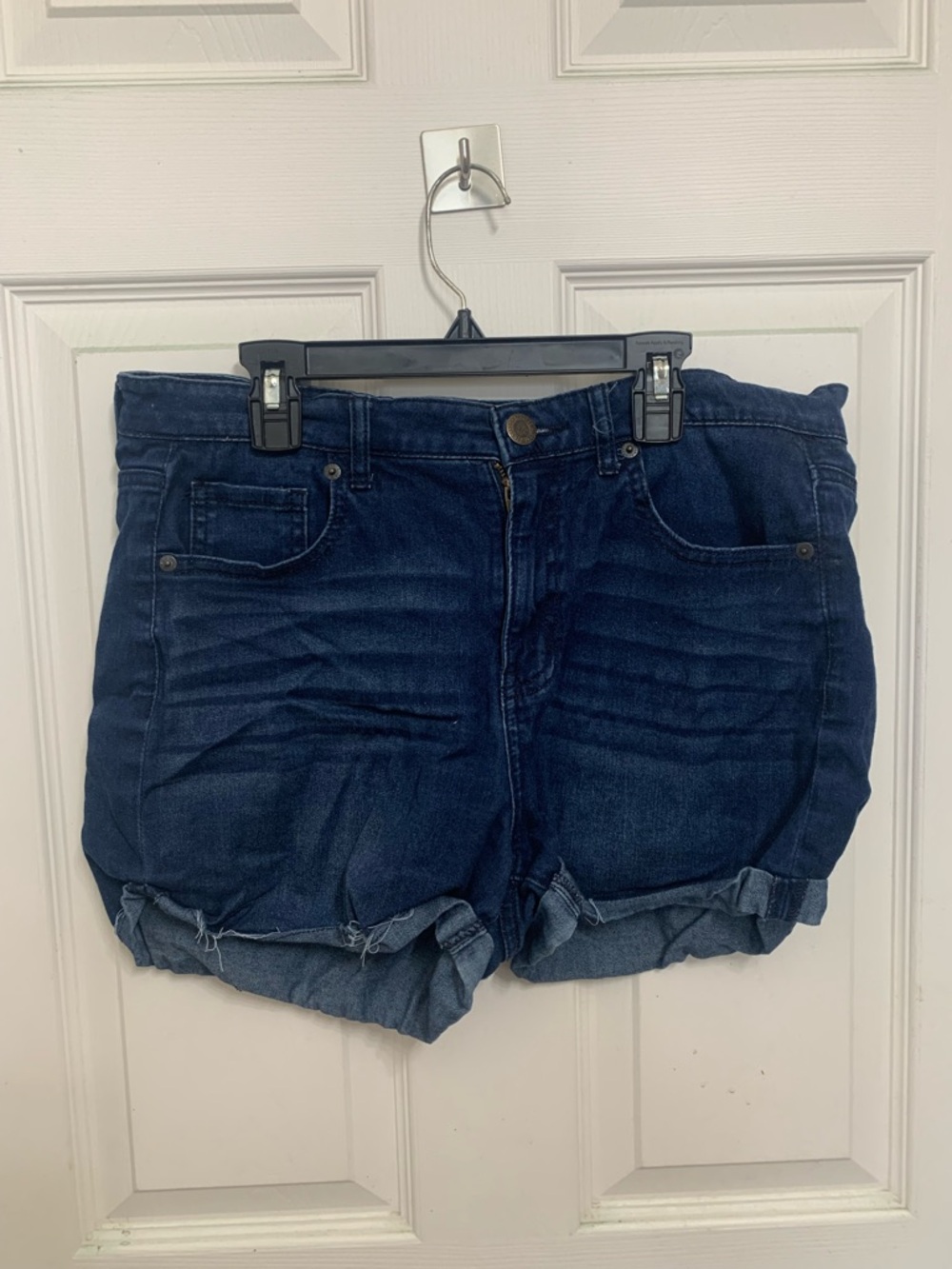 Aeropostale Dark Blue Rolled Hem Denim Shorts